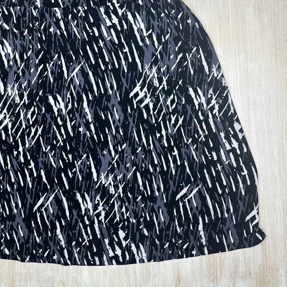 Nine West Abstract Monochrome V-Neck Sleeveless Stretch Classic Casual Dress 12 - Picture 12 of 14